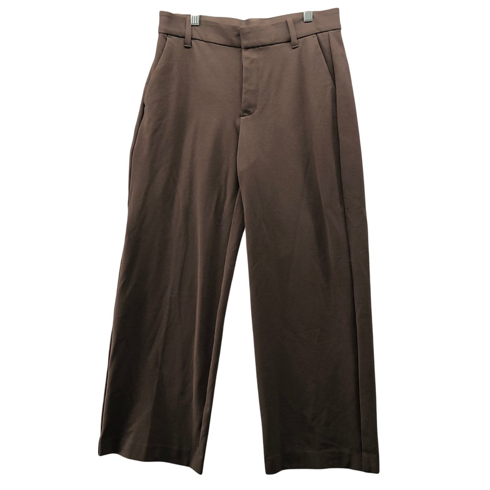 Gap‎ Ponte Wide Leg Trouser Pants Womens S Petite SP Brown Casual Workwear